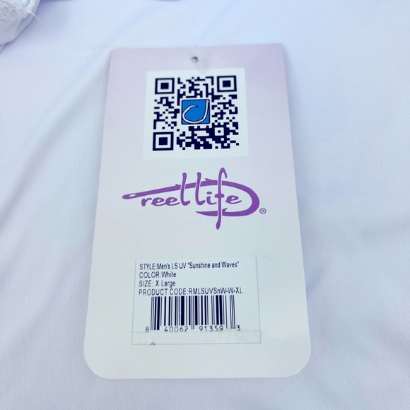 REEL LIFE EXTRA LARGE (XL)  WHITE COLOR RASH GUARD - Picture 12 of 14